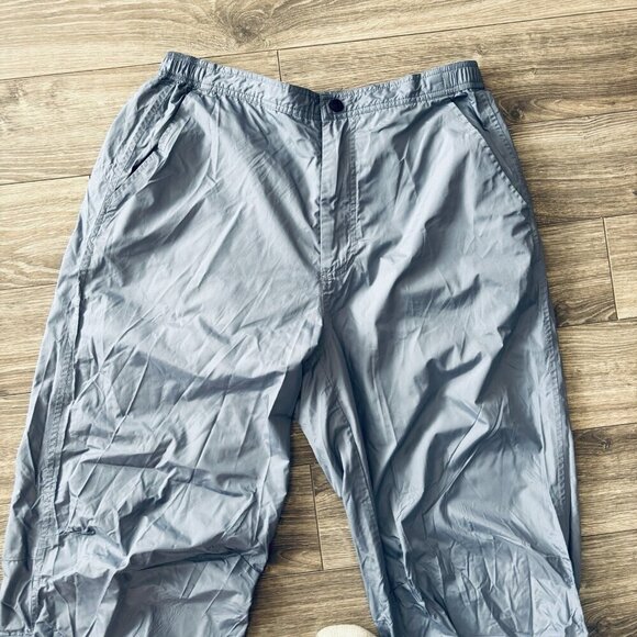 Vintage Fila Track Pants M Light Blue Polyester Sweatpants Embroidered Baggy Y2K - Picture 2 of 16